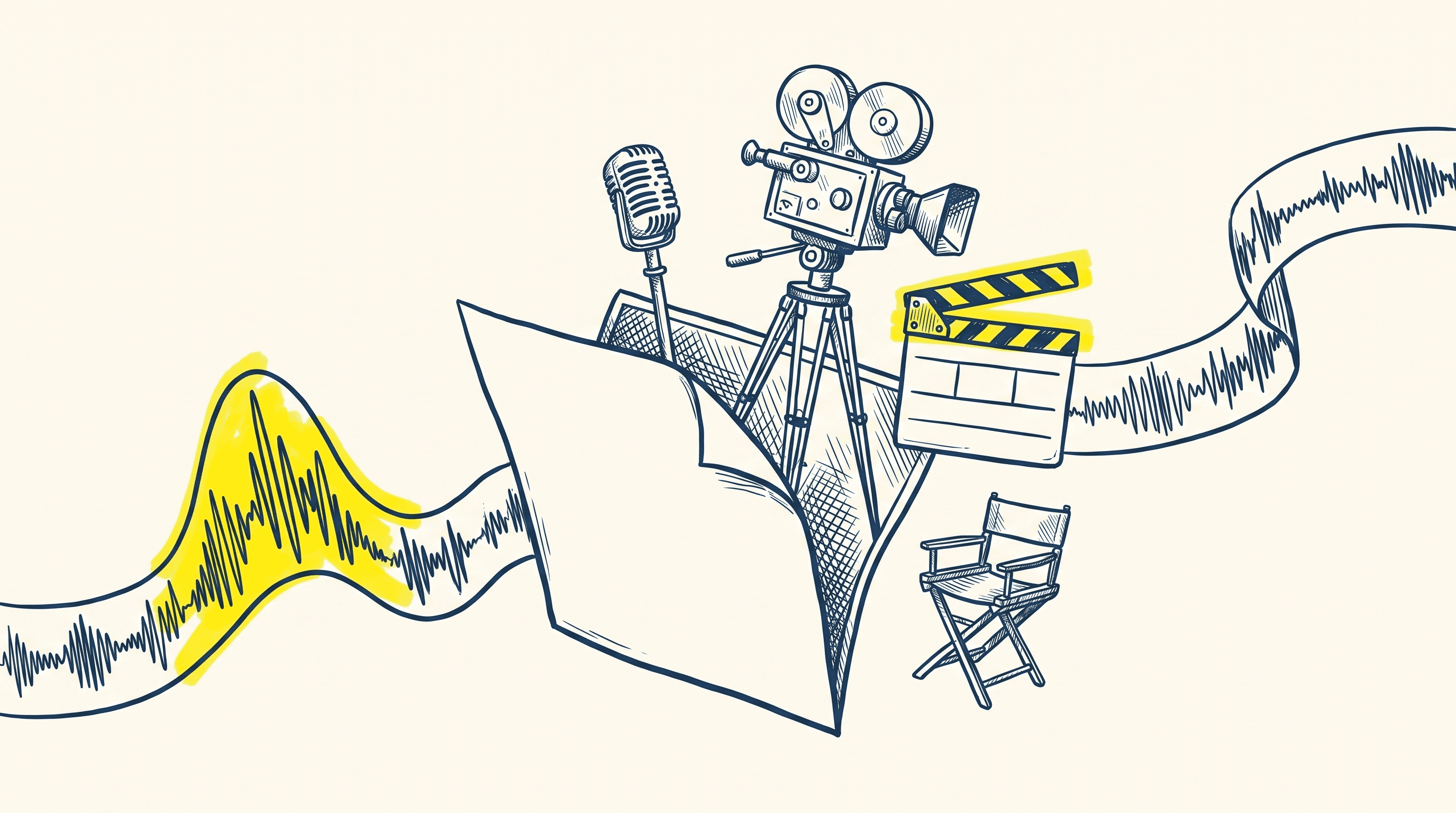 Ilustracija AI video i audio produkcije